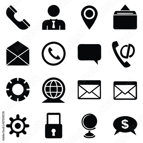 Contact information icons for business card