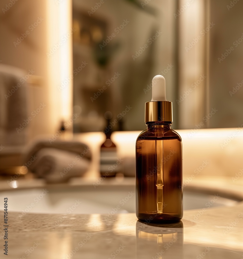 Matte Brown Serum in a Zen Bathroom Matte Brown Serum in a Zen Bathroom