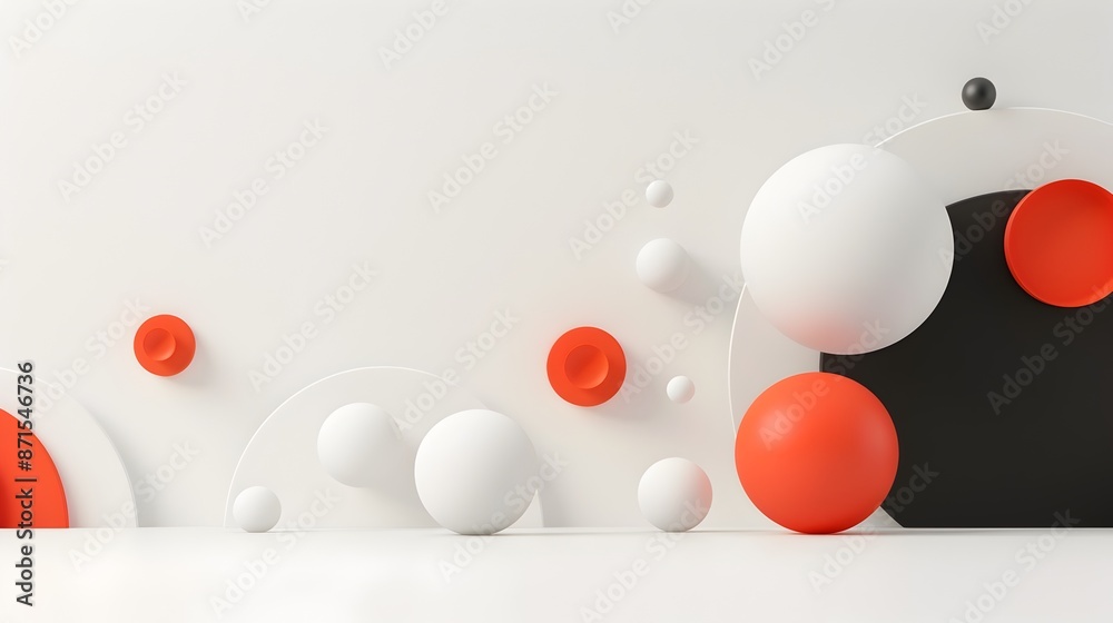Naklejka premium Minimalist Abstract Geometric Sphere Composition in Studio Setting