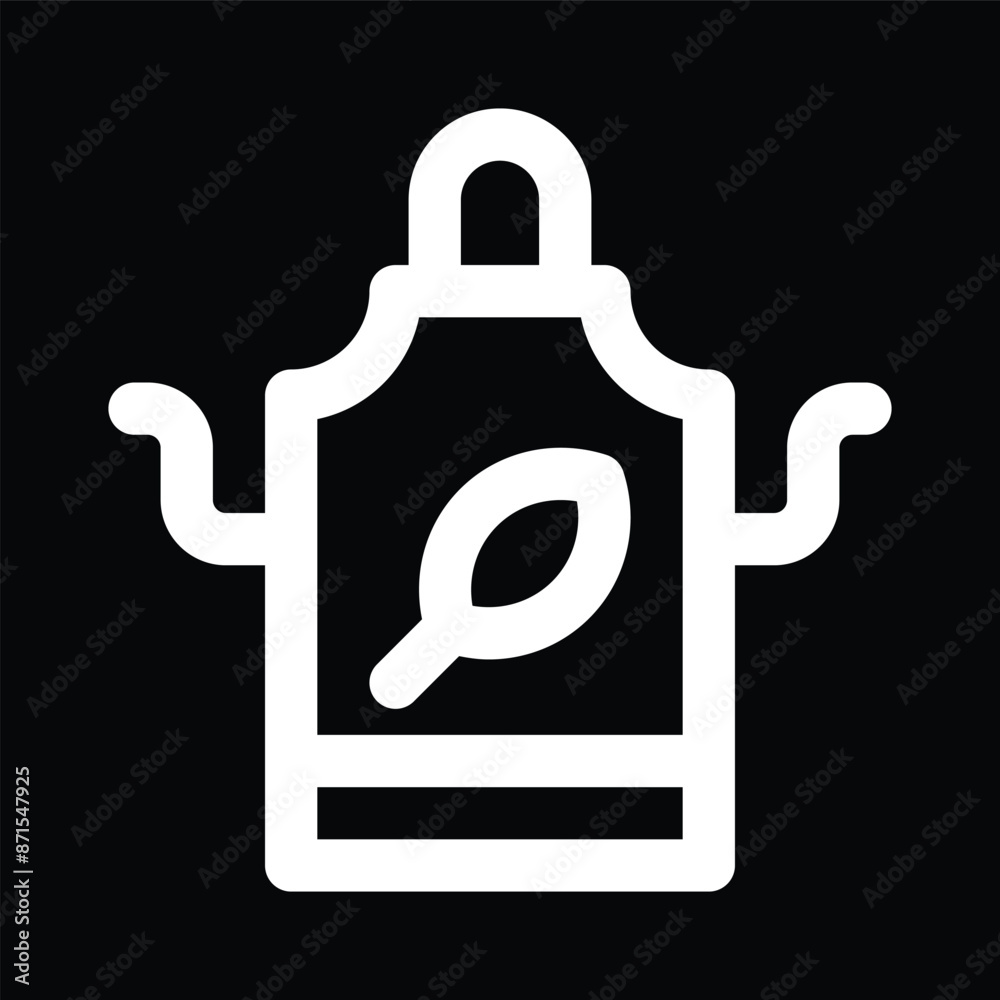 Obraz premium White Outline Apron Icon