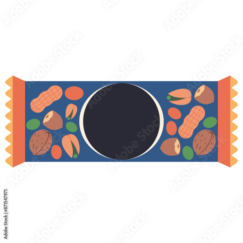 Protein bar no sugar vector cartoon illustration isolated on a white background.