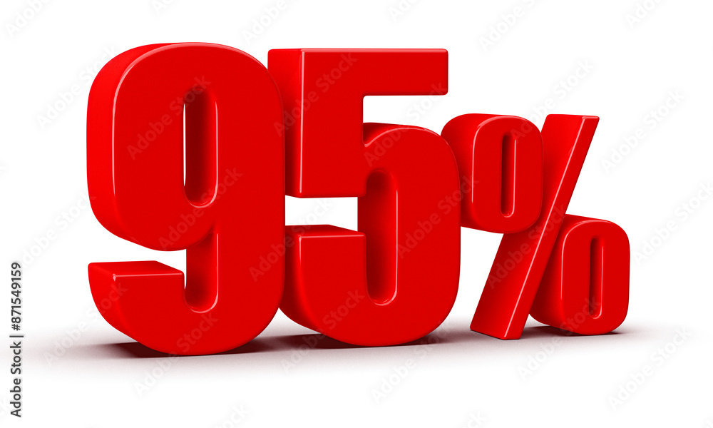 95 Percent Off Sale Red Number 3D 95 Percent Off Sale Red Number 3D