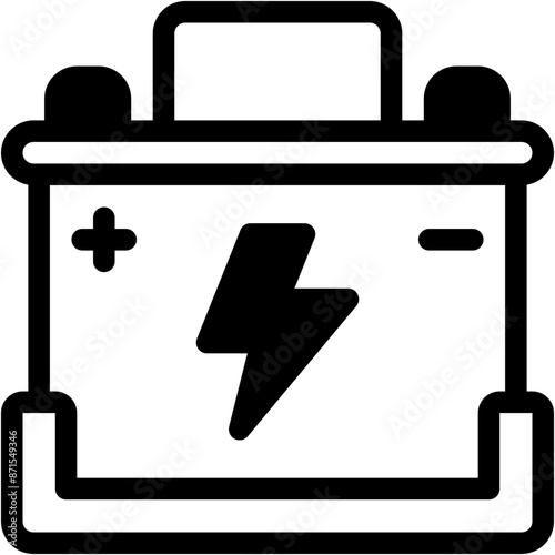 Vector Icon Battery, Energy, Accumulator, Transportation, Automotive, Technology