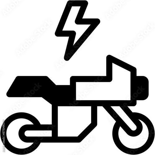 Vector Icon Electric Bike, Electric Transport, Electric Motor, Transportation, Electronics, Motorcycle