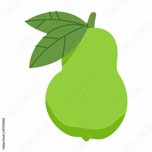 Guava vector cartoon fruit illustration isolated on a white background.