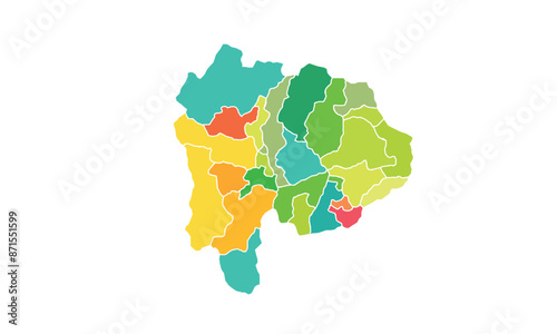 Yamanashi map isolated modern colorful style. for website layouts, background, education, precise, customizable, Travel worldwide, map silhouette backdrop, earth geography, political, reports. 
