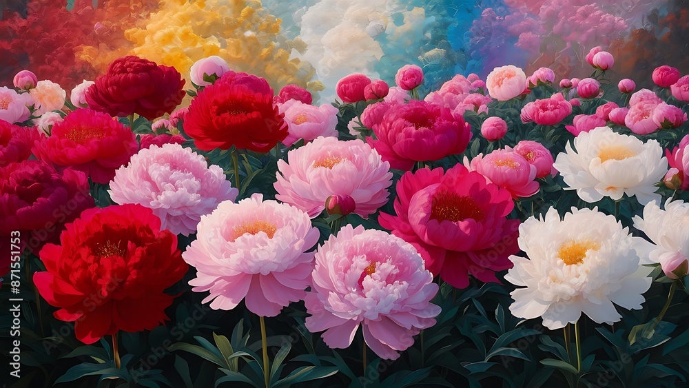 Peonies flowers background colorful background many flowers Peonies flowers background colorful background many flowers