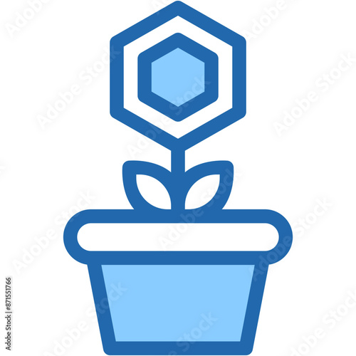 Vector Icon Plant, Crypto currency, Investment, NFT, Block chain, Business And Finance