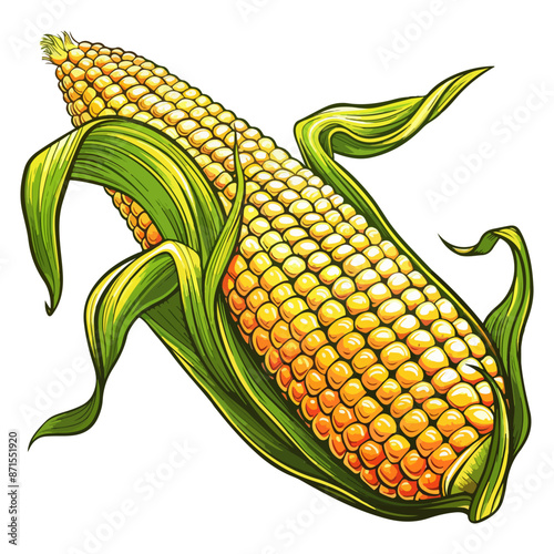 Corn on the cob illustration