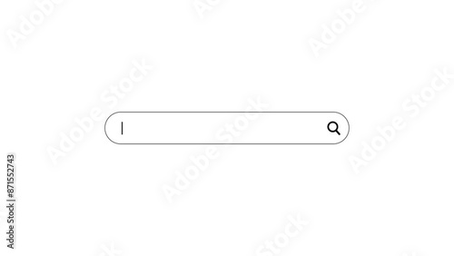 Black outlined search bar with search button for web research  