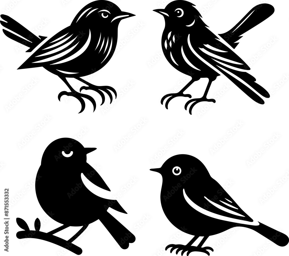 Fototapeta premium bird silhouette vector logo icon