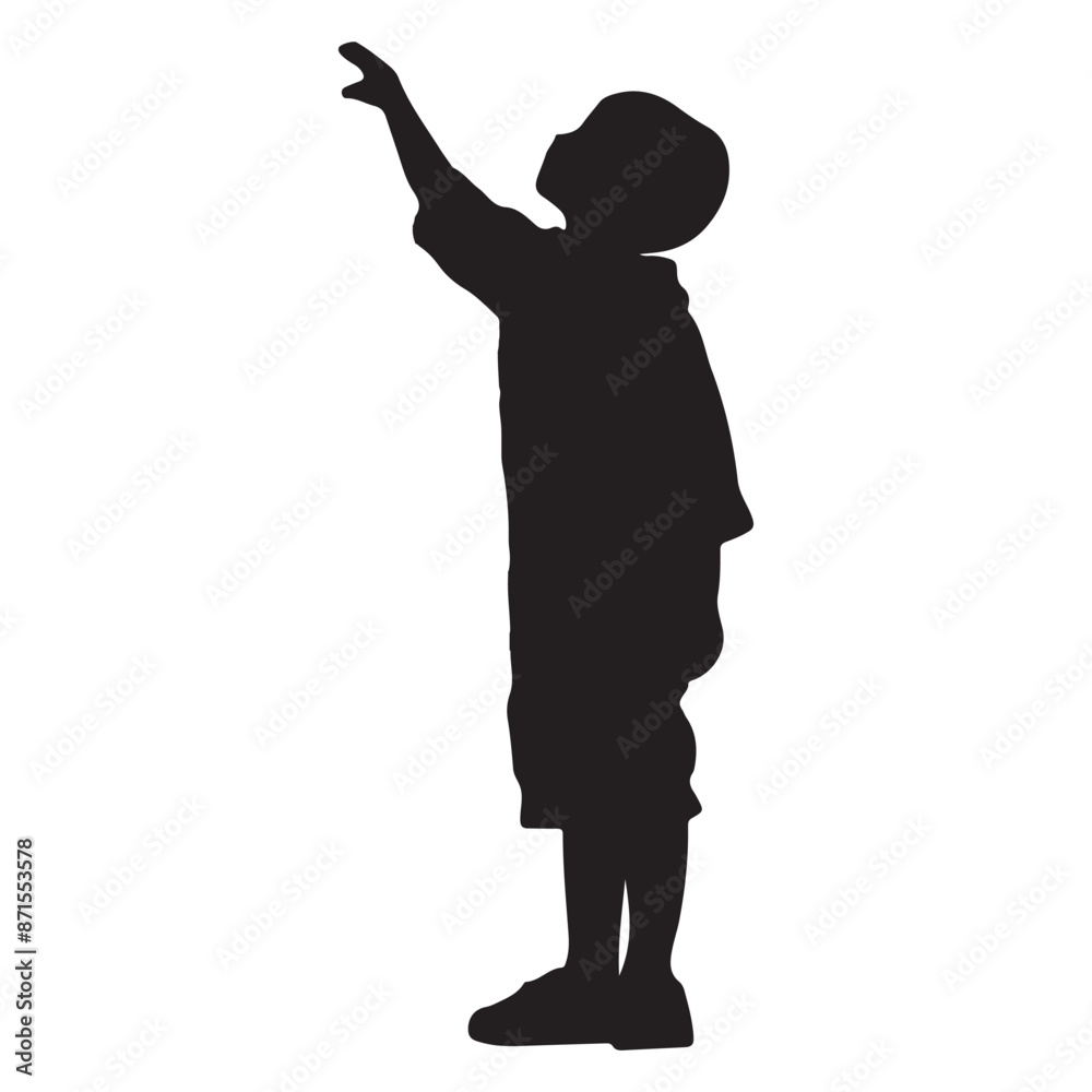 little boy pointing to sky silhouette white background
little boy pointing to sky silhouette white background