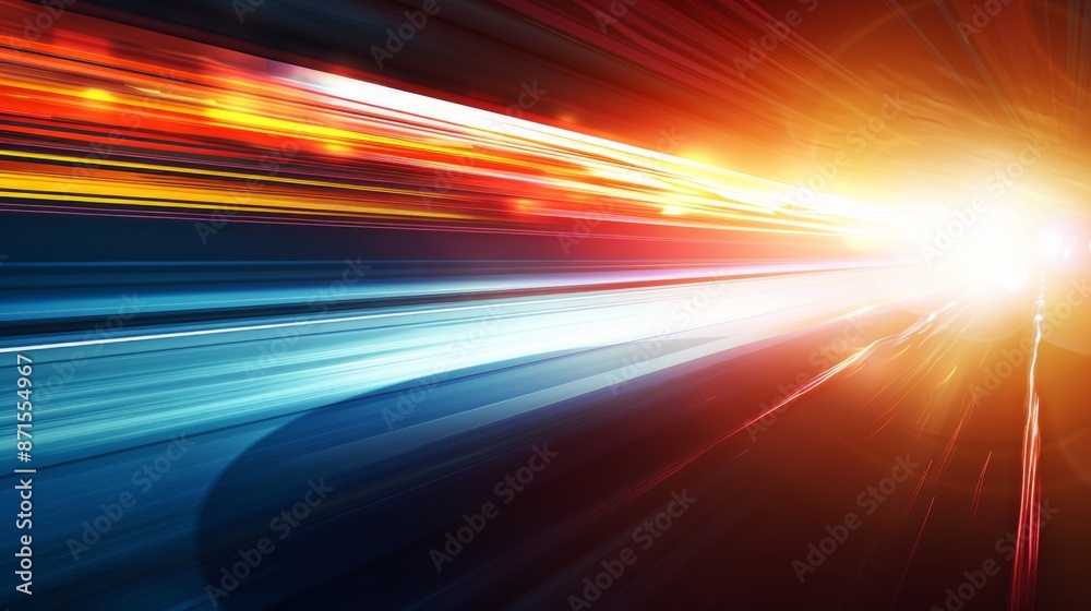 Vibrant image of light streaks of traffic on a road in a long exposure with beautiful motion blur and vivid colors Vibrant image of light streaks of traffic on a road in a long exposure with beautiful motion blur and vivid colors