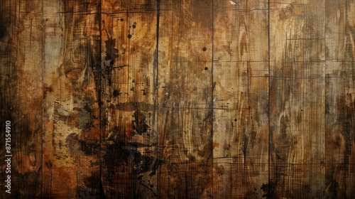 Old worn brown grungy wooden texture background
