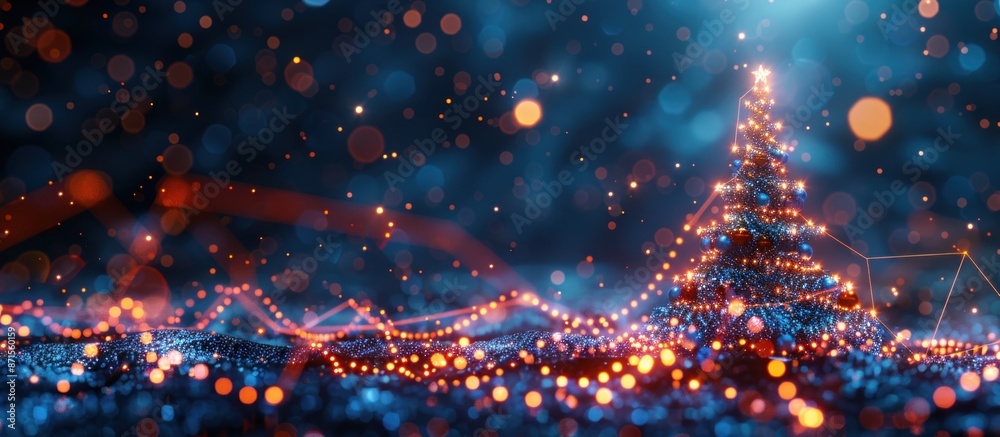 Obraz premium Christmas Tree in a Digital Landscape