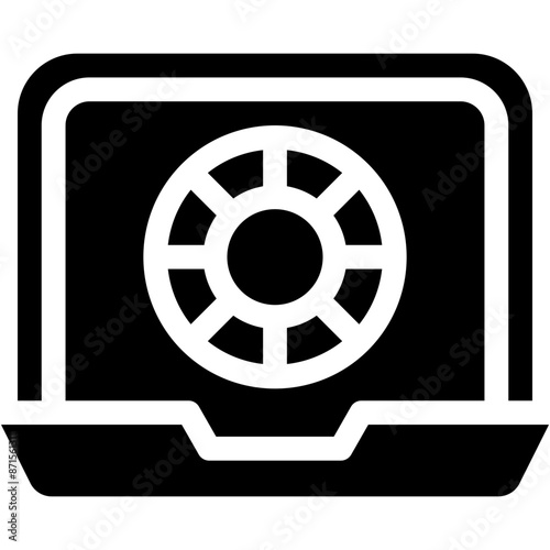 Vector Icon Online Casino, Online Poker, Online Betting, Online Casino, Gambling, Gaming, Casino, Poker