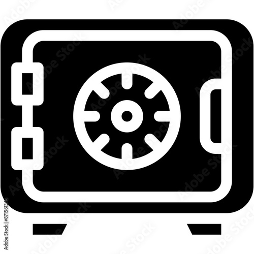 Vector Icon Safe Box, Savings, Strongbox, Room, Security, Lock, Money, Security System