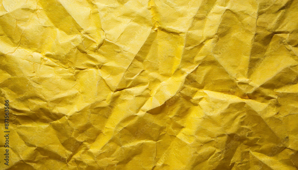 abstract background of yellow crumpled recycled office craft paper sheet, wallpaper presentation banner texture with space for copy, waste recycling, luxury minimalism abstract background of yellow crumpled recycled office craft paper sheet, wallpaper presentation banner texture with space for copy, waste recycling, luxury minimalism