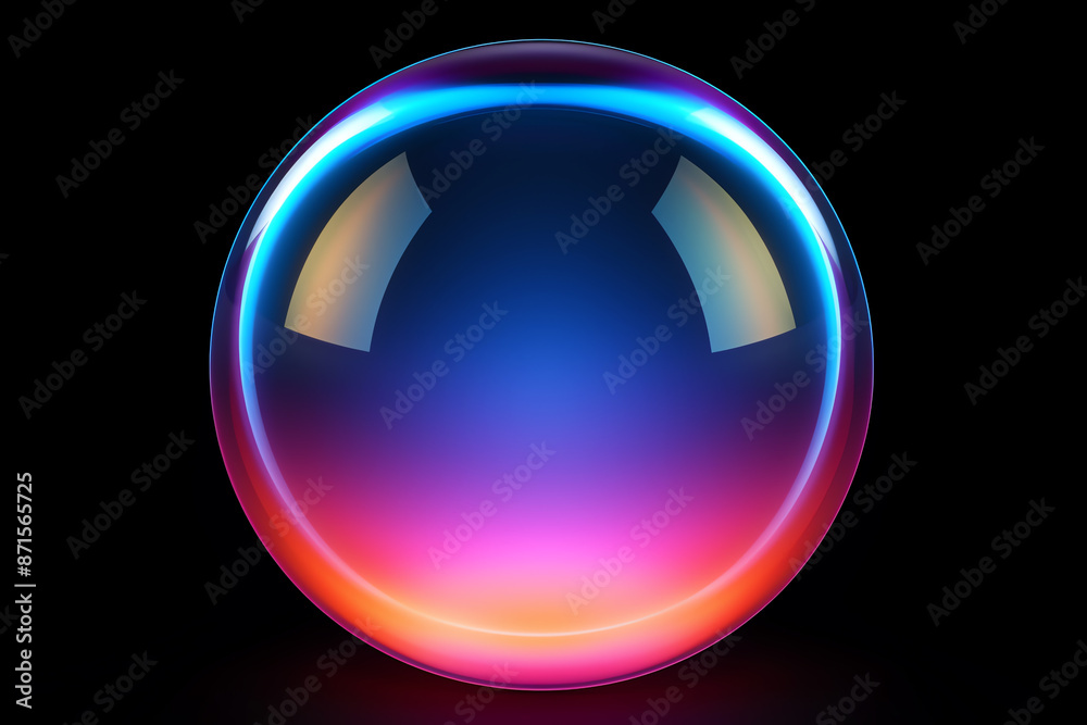 bubble on black background, AI generated bubble on black background, AI generated