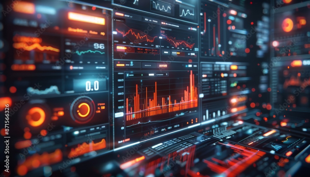 Virtual broker, advanced AI trading assistant, sleek modern interface, digital economy Virtual broker, advanced AI trading assistant, sleek modern interface, digital economy