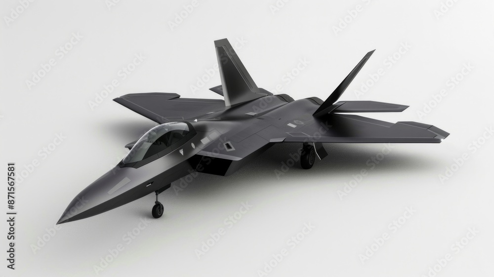 Militar gen 5 aircraft model on white background Militar gen 5 aircraft model on white background