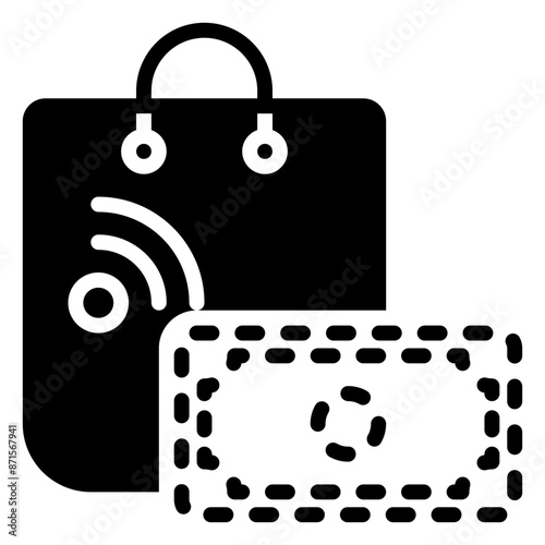 cashless icon, glyph icon style