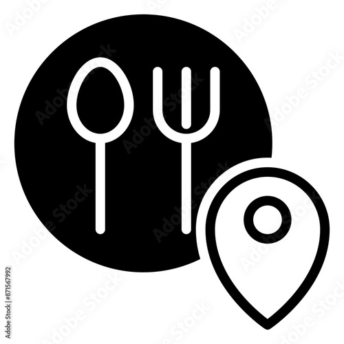 restaurant location icon, glyph icon style