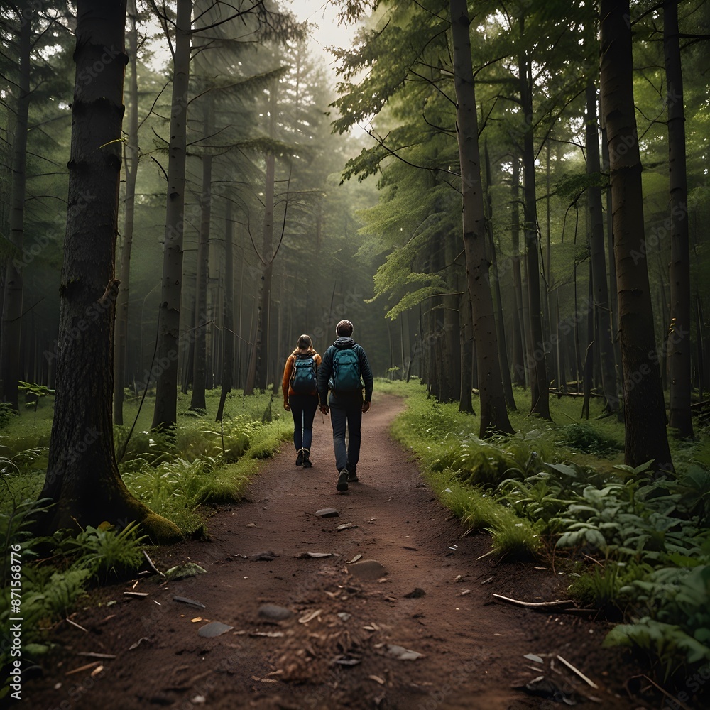 Fototapeta premium hiking in the woods