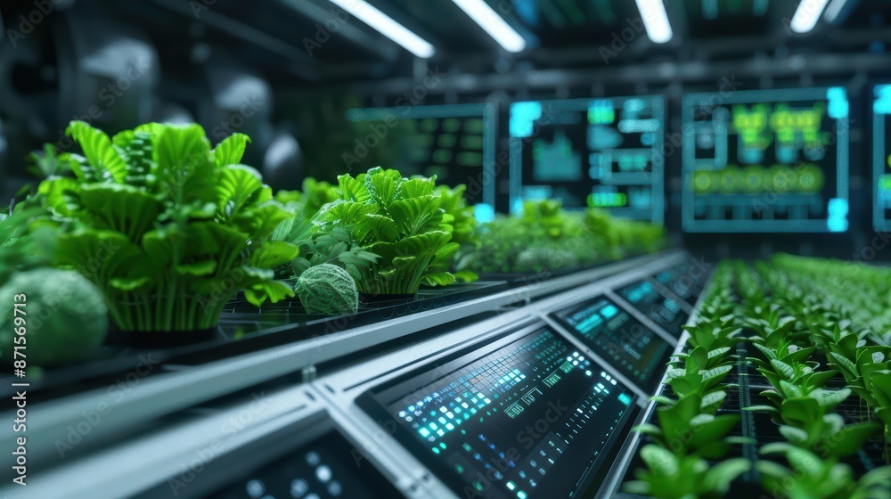A futuristic laboratory where vegetableheaded computers use supernatural algorithms to simulate and predict natural phenomena A futuristic laboratory where vegetableheaded computers use supernatural algorithms to simulate and predict natural phenomena