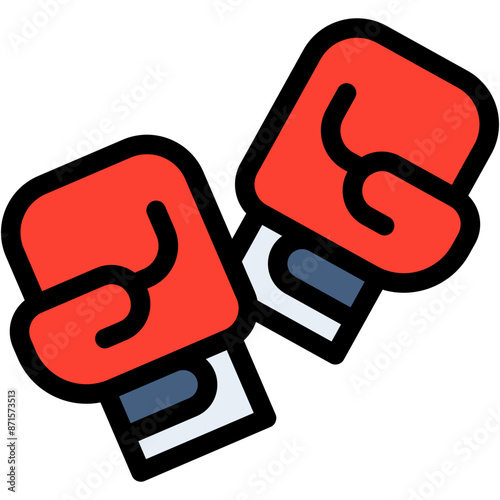 Vector Icon Boxing Gloves, Punch, Athlete, Olympic, Sports, Boxer