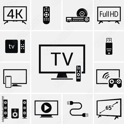 TV and Home theater Icons Set
