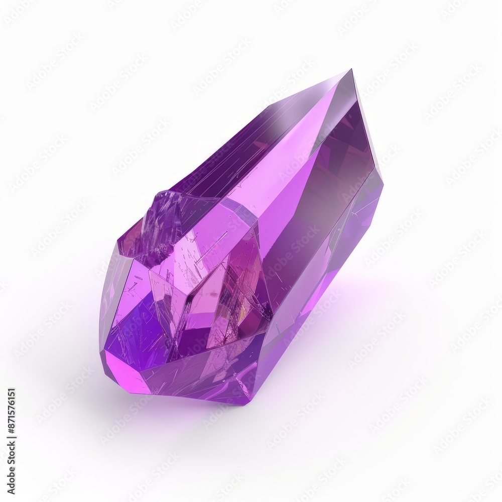 3D Render of a vibrant violet crystal prism, on isolated white background, Generative AI 3D Render of a vibrant violet crystal prism, on isolated white background, Generative AI