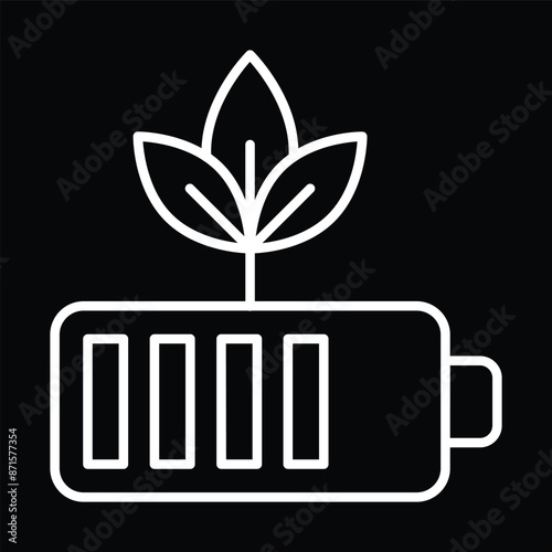 Plant Growing from Recycled Battery Icon
