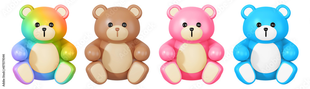Fototapeta premium 3d teddy bears set