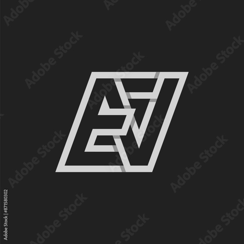 Initial Letter EN or NE  Logo, Monogram Logo letter E with N combination, design logo template, vector illustration