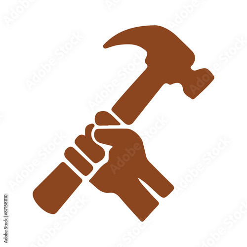 Wood Hammer Silhouette: Iconic Tool Graphic for DIY and Construction Projects