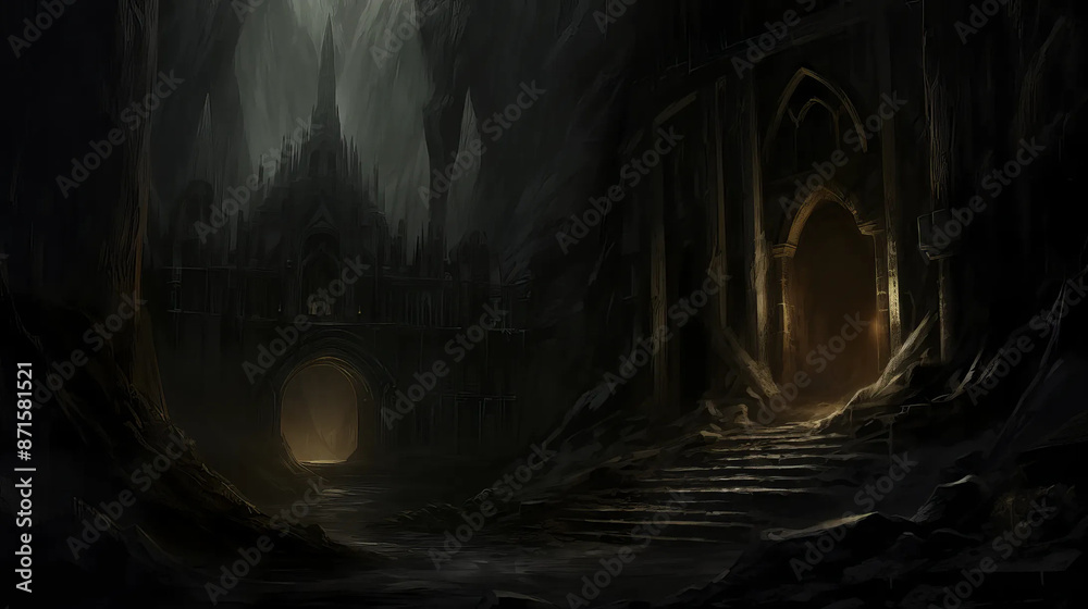 mystical, realm, darkness, secrets, shadowy, lair Fantasy RPG character mystical, realm, darkness, secrets, shadowy, lair Fantasy RPG character