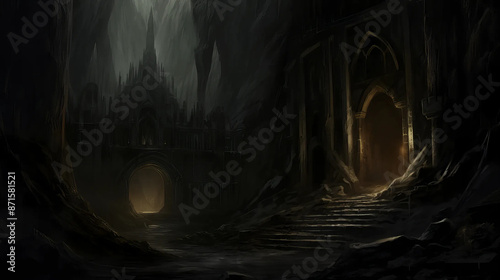 mystical, realm, darkness, secrets, shadowy, lair  Fantasy RPG character  © Fox