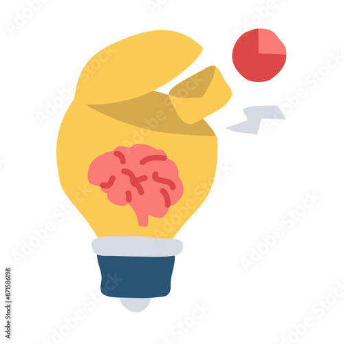 Brainstorm Flat Style Icon  vector design and illustration template photo