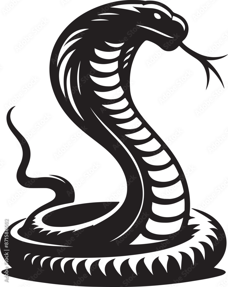 Fototapeta premium cobra snake silhouette vector art illustration