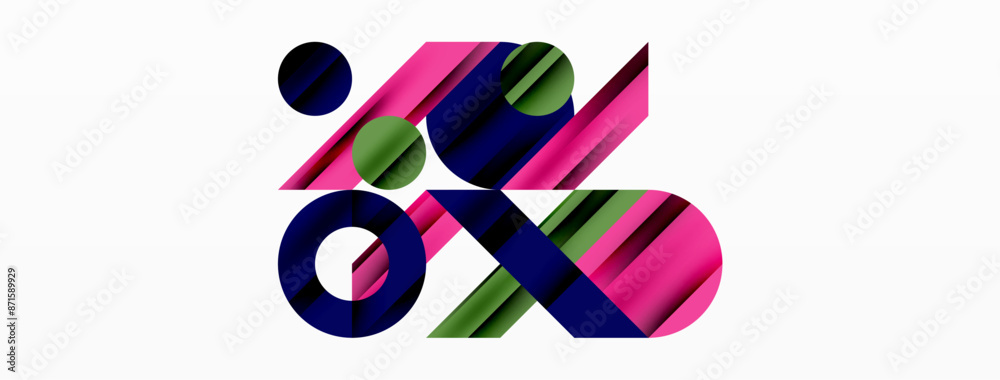 Geometric diagonal line and circle shape, wide abstract background Geometric diagonal line and circle shape, wide abstract background