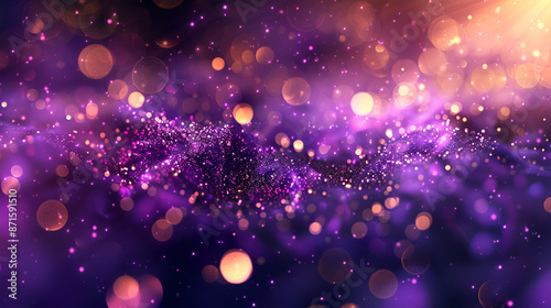 gold and purple abstract glitter confetti bokeh background, purple glitter vintage lights background, defocused,3d rendering, Purple abstract background with bokeh defocused lights and stars
