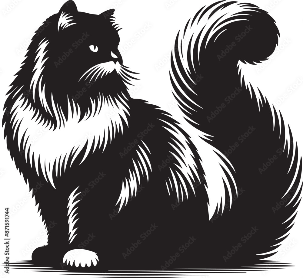 cat silhouette vector art illustration