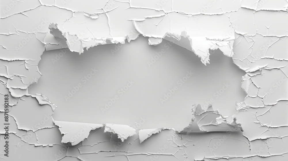 Cracked White Surface with Hole. Cracked White Surface with Hole.