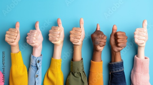 People of different races giving thumbs up. AIG535 photo