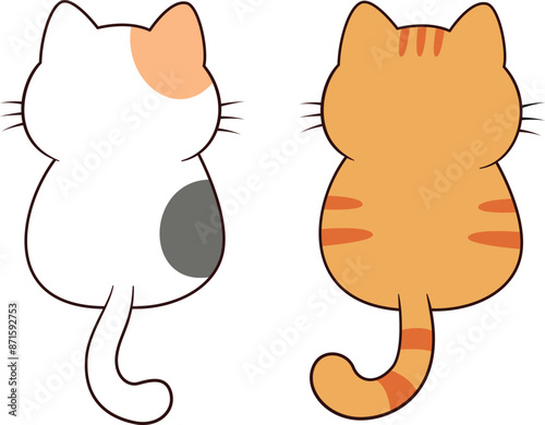 Cute Cat Sitting Hand Drawn Illustration