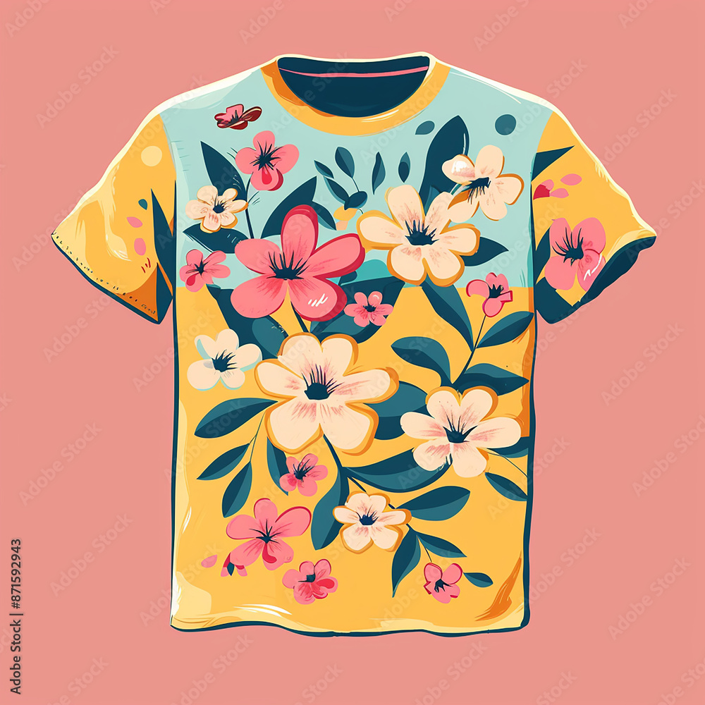 rendered photos of Illustrate a colorful themed T shirt design made with generative AI rendered photos of Illustrate a colorful themed T shirt design made with generative AI