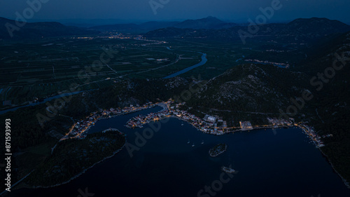 Night view of the city, Blace, Croatia photo