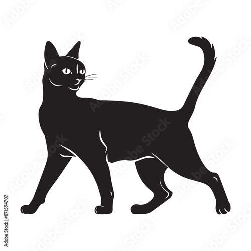 Black cat vector silhouette