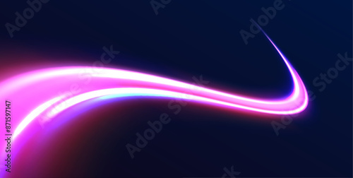 City road car light trails motion background. Illustration of light ray, stripe line with blue light, speed motion background	